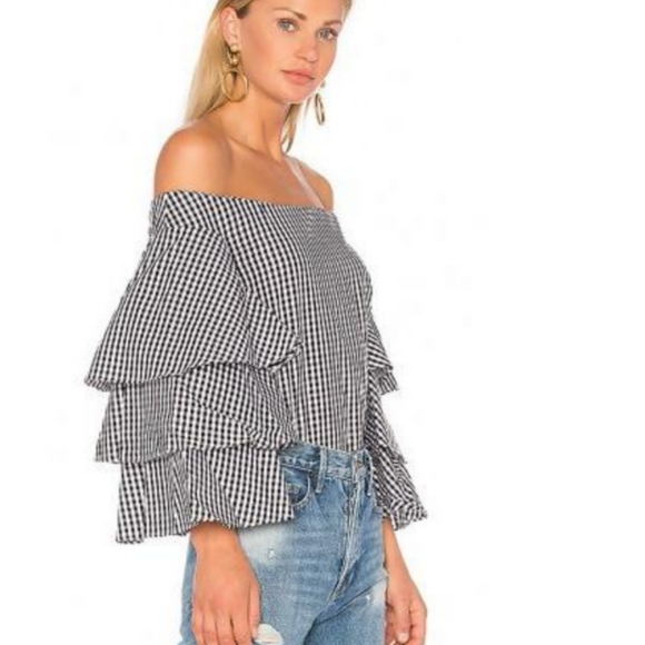 Revolve Endless Rose Gingham Off the Shoulder Top - Picture 4 of 7